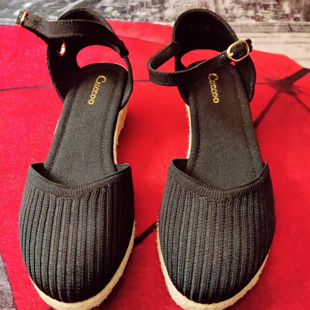 Cuccoo Black espadrilles wedges